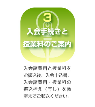 入会手続きと授業料のご案内